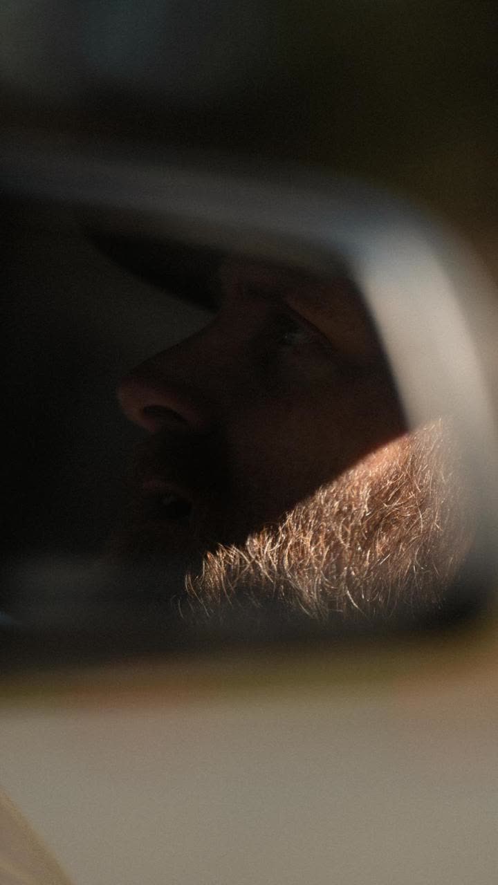 Driver focused behind the wheel