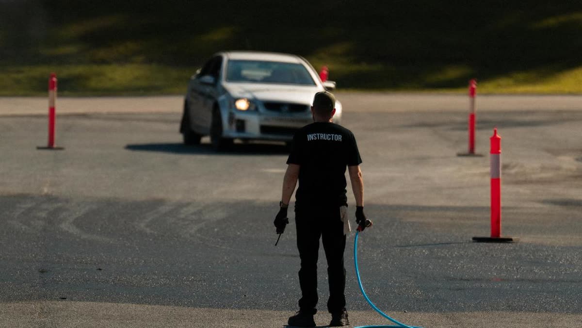 Instructor watching a drift run