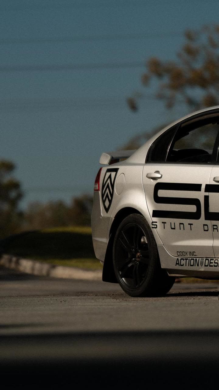 SDC car on the track under blue sky